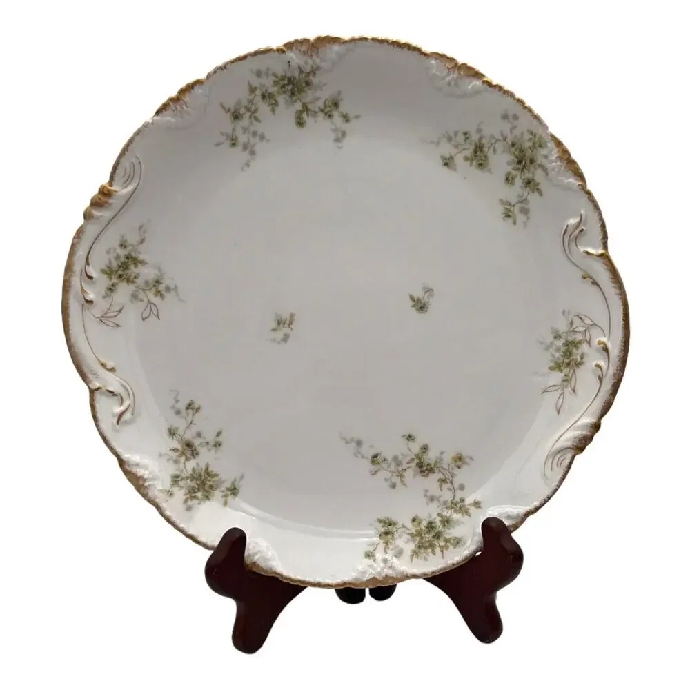 Theodore Haviland Limoges France Antique‎ 13” Round Platter Gold Trim Excellent